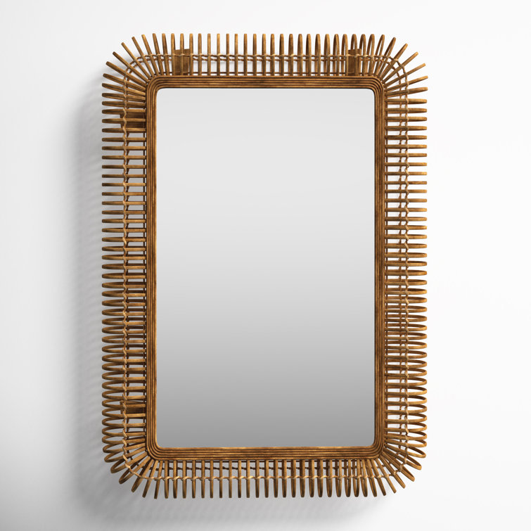 Teagan Rectangle Rattan Wall Mirror & Reviews Joss & Main